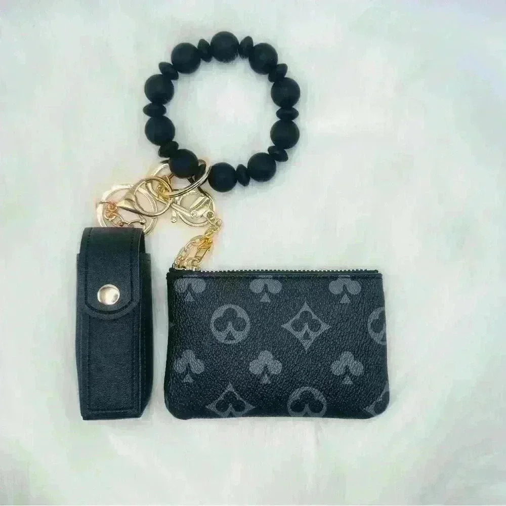 Designer Inspired CardCoin purse Wristlet Bracelet and lip balm/ lipstic…